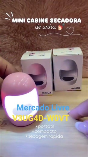 Mini Q3 Cabine Secador Unha Portatil 3 Led 6w + Temporizador#mercadolivre #unhas #comprasonline