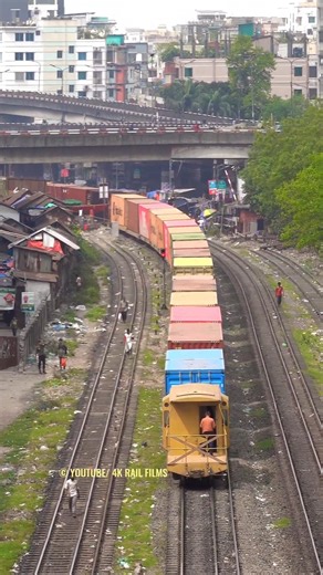 Intermodal train leaving Dhaka Railway Station