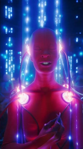 A red alien in a neural network classroom. #space #avatar #shortvideo