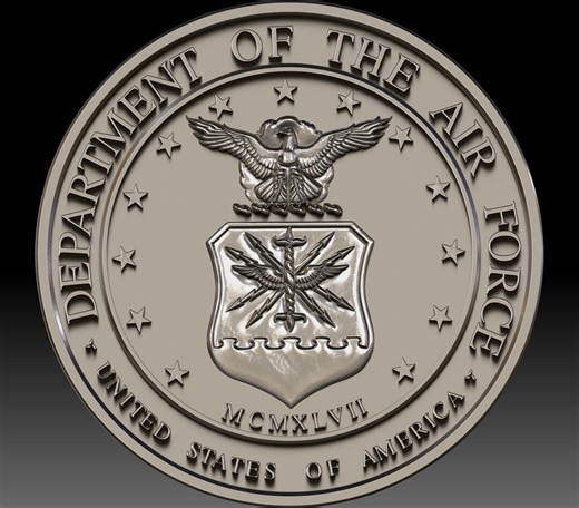 US Air Force Emblem 3D Relief Model for CNC Carving (stl, Obj, Bmp) - Etsy
