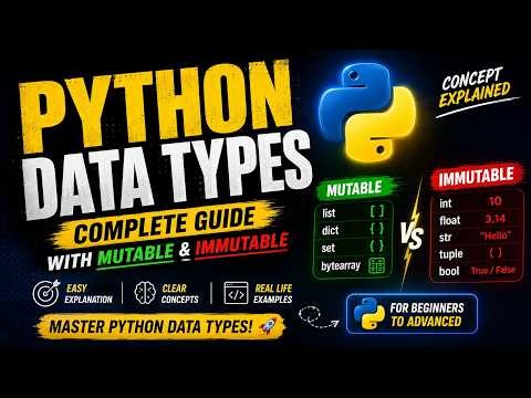 Variables and Data Types | Python Tutorial With Mutable And Immutable Concept #1