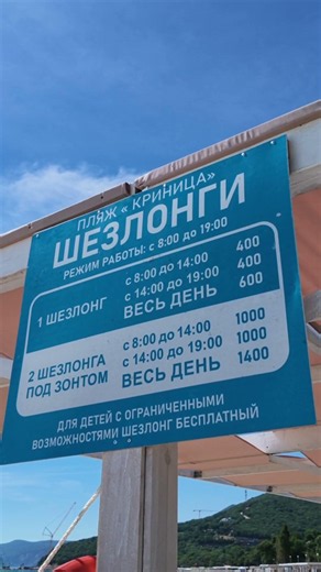Цены на пляжный инвентарь и развлечения в Кринице. Шезлонги и сапборды