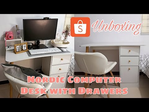 How to Assemble Nordic/Scandinavian Table from Shopee | Unboxing Nordic Desk with Drawers