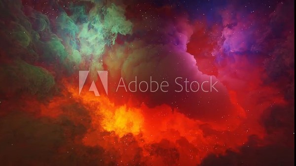 The Starry Nebula. simulation of a nebula in space. The theme of the discovery of new solar systems