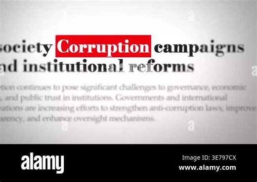 Exploring corruption trends and governance challenges through dynamic 4k video animation highlighting global issues and solutions Stock Video Footage - Alamy