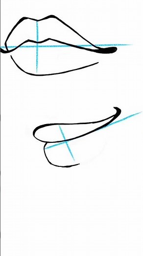 Easy anime lips drawing process // How to draw juicy anime girls’ lips for beginners #shorts