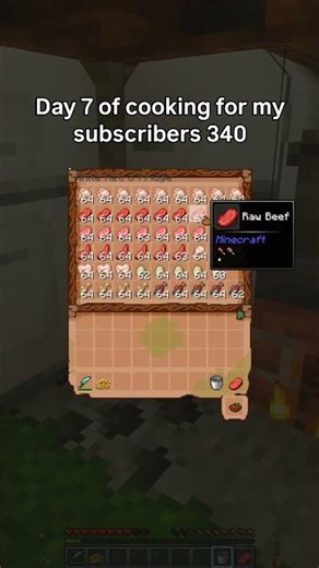 day 7 of cooking in Minecraft