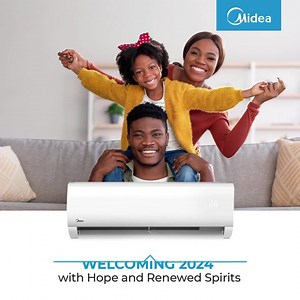 As we step into 2024, we at Midea are filled with hope and renewed spirits. Here's to a year of creating better living together. #MideaGhana #Happy2024 #HappyNewYear | Midea Ghana