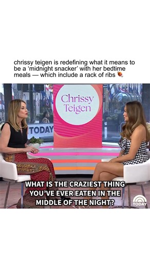 Chrissy Teigen reveals the things she likes to eat in bed in the middle of the night! | Today Show