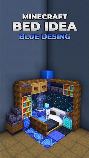 Minecraft Interior Ideas | Blue Bed Design #minecraft