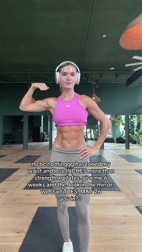 this is your sign to train with me!! free week in my profile 💕 #strengthxpilates #pilatesinstructor #loseinches #slimwaistworkout #gettonedworkout