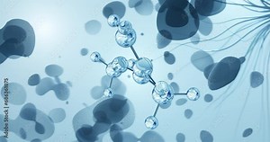 Methyl methacrylate rotating molecular 3d structure ball-and-stick model, looped video methyl esters
