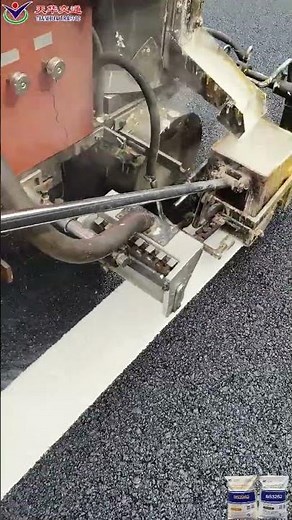 Thermoplastic Road Marking with Glass Bead Embedding Process 🚧✨
