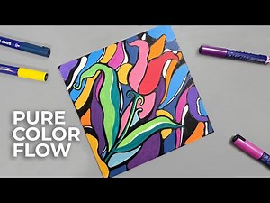 Relaxing Color Flow | Abstract Mixed Media Art for Calm & Focus | HU COLORS
