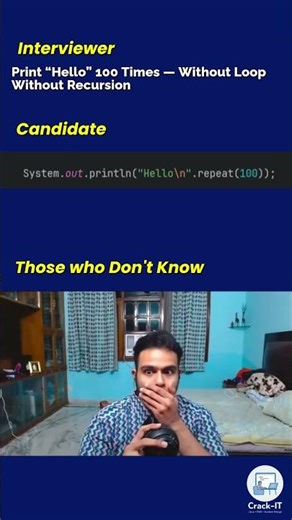 🔥 Print “Hello” 100 Times — Without Loop ❌ Without Recursion