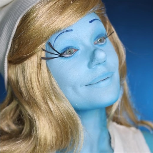 37K views · 1.6K reactions | This Smurfette makeup transformation was a very popular request from you all and so much fun to do!  Minus the task of getting the blue off my skin  | Jo Steel | Facebook