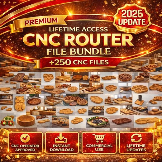 CNC Router Files Bundle – 250  Woodworking Svg Dxf Stl Files – Commercial Use, Instant Download, Lifetime Access, 2026 Update - Etsy