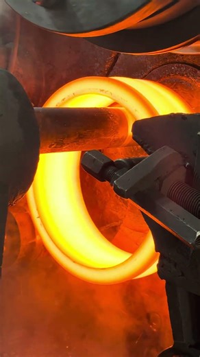 Inside the forging factory Giant Steel Ring Forging in Real Time #forging #forge #blacksmith