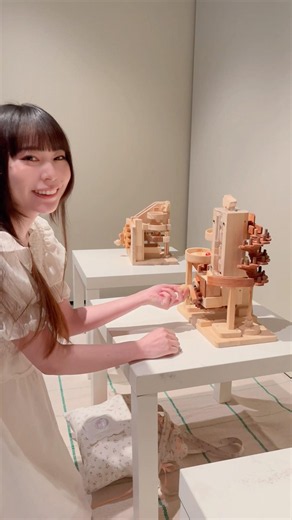 オーロラと森のものがたり展の北欧玩具で遊んだよ✨️