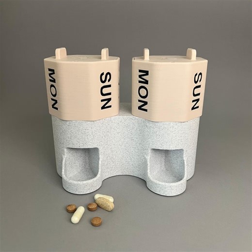 Pillhub Duo - AM/PM Pill Organiser, Two-compartment Daily Medication Dispenser - Etsy