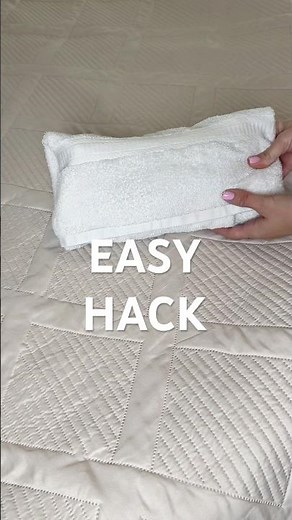 Easy way to fold towels neatly 🤗 #towelhack #foldinghack #homehacks #shorts