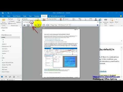 How to print an email's message body only in landscape portrait in Outlook