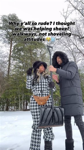 MAKEUP ARTIST on Instagram: "Me and @pinkaboo.artistry was just trying to make some money 😭 why y’all so rude? Whatever happened to the days when folks was excited when someone knocked asking to shovel their yard? ❄️💀 #snow #fyp #foryoupage #shovelsnow"