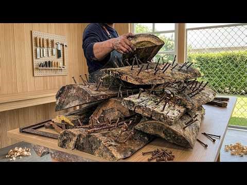 Craziest Woodworking Project Ever! Turning Rotten Scraps into a Luxury Coffee Table