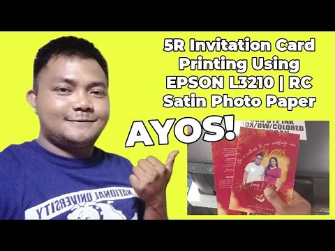 5R Invitation Card Printing Using EPSON L3210 | RC Satin Photo Paper