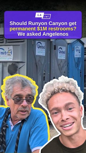 20K views · 129 reactions | Let's talk  Runyon Canyon, the famous Los Angeles hiking destination, will soon be getting permanent restrooms, but the estimated cost is nearly $1 million. That's about the average price of an entire home in the rest of Los Angeles, according to one estimate. Is it worth it? We had to ask some Angelenos.  Fiona Ng | LAist | Facebook