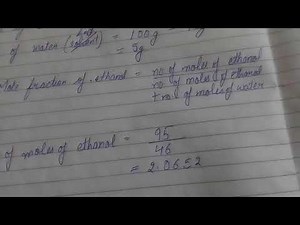 Calculate mole fraction of ethanol and water in sample of rectified spirit which contains 95% by mas