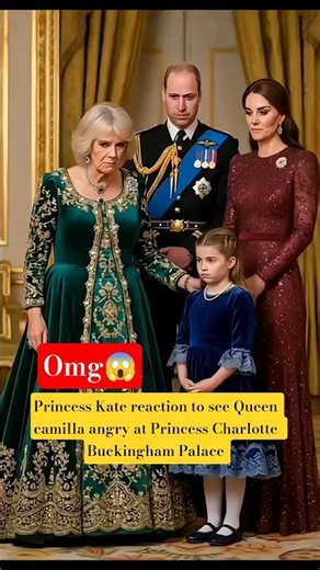 Princess kate reaction to see Queen camilla angry at Princess Charlotte Buckingham #shorts #kate