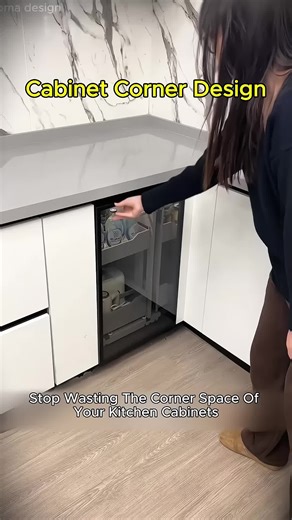 Maximize your kitchen corner space with our pull-out basket!urn dead corner into perfect storage.#KitchenStorage #CabinetCorner #PullOutBasket #KitchenOrganizer