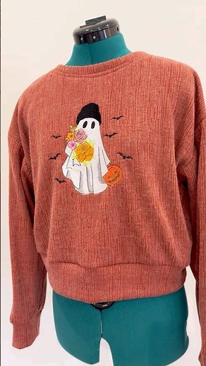 Free Sweater Pattern with Cute Ghost Embroidery 👻🧵