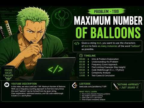 🎈 LeetCode 1189. Maximum Number of Balloons | Frequency Counting Explained | C++ Solution
