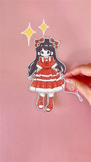 DIY: Cùng Chị Trang Điểm Và Diện Đồ Tết Cho Búp Bê Giấy Dễ Thương #diy #sticker #shortsviral #funny