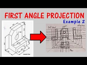 How to Draw First Angle Projection of Isometric Object. First Angle Orthographic Projection Drawing