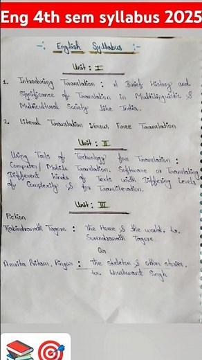 ba 4th sem english syllabus 2025🤩📚 #english #shorts #syllabus