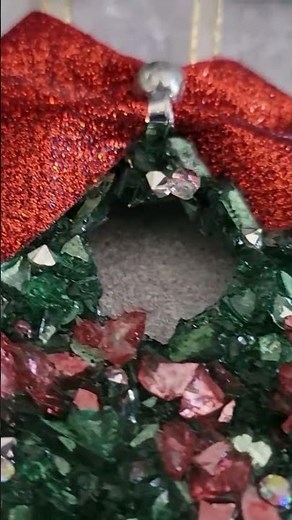 Crushed Glass Christmas Wreaths with Mod Podge - watch the full tutorial