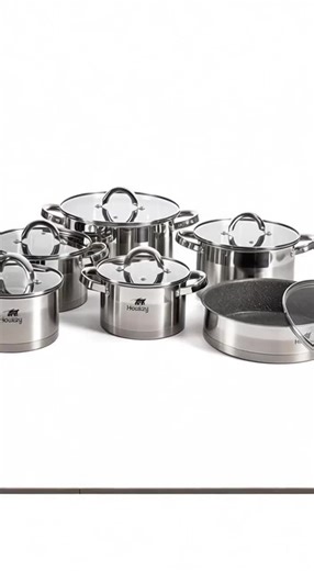 Upgrade your kitchen with this stainless steel cookware set! #HomeCooks #Kitchenware #NonStickCookware #EasyCooking #essentialkitchen