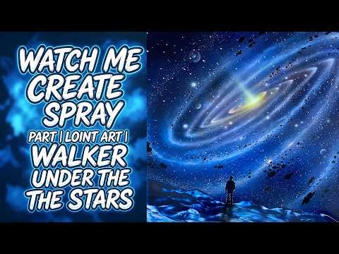 Starry Sky Lone Traveler 2 / Spray Paint Art / #43 / HTKJ Spray Paint Art