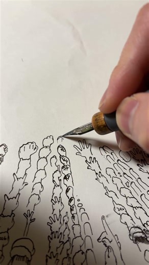 今日のグー #落書き 途中インクつけたし。。