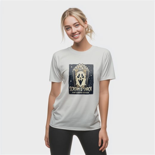 Ghostface Popcorn Horror Movie Halloween Graphic Design, Nostalgia, Unisex Jersey Short Sleeve Tee With Scream and Snack Pop-corpse Edition - Etsy