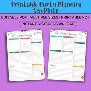 Printable Party Planning Template, Editable Event Checklist (digital Download) - Etsy Canada