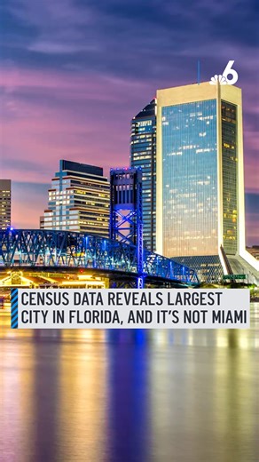 Miami may be the top place for somebody who's looking for exciting nightlife or wants to relax at the beach, but new data revealed that it isn't the largest city in the Sunshine State.⁠ ⁠ According to the U.S. Census Bureau's 2024 population estimates, one city beat Miami as Florida's most populated city by more than 500,000 residents.⁠ ⁠ Details: http://on.nbc6.com/GJ15dx7 ⁠ #florida #miami #city #census | NBC 6