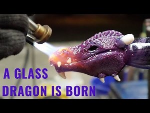 Glassblowing: DRAGON on a GLASS EGG
