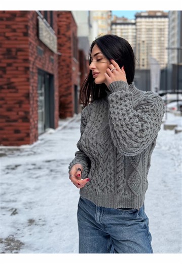 Hand Knit Oversized Merino Wool Turtleneck Sweater