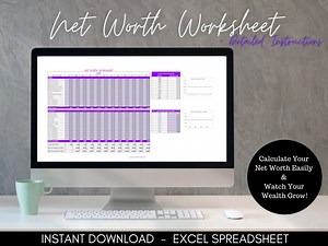 Net Worth Worksheet| Net Worth Tracker| Budgeting Worksheet| Net Worth Excel Worksheet| Wealth Spreadsheet | Net Worth Template - Etsy Australia