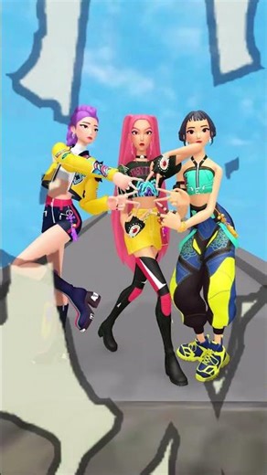 Huntrix overcomes the yoga pose challenge. #kpopdemonhunters