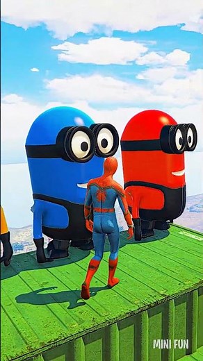 GTA 5 Epic Water Ragdolls Spiderman vs MINION Jumps/Fails Ep.484 #shorts